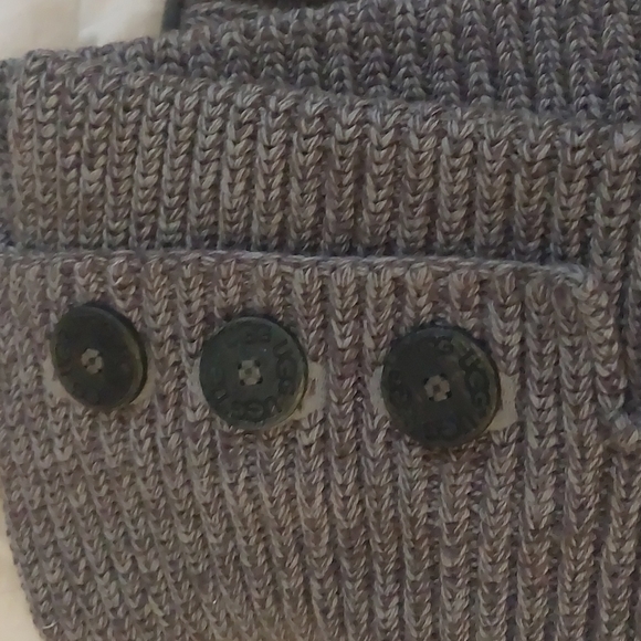 Ugg Classic Tall Crocheted with 3 Buttons, Grey, Size 6 - Picture 2 of 4